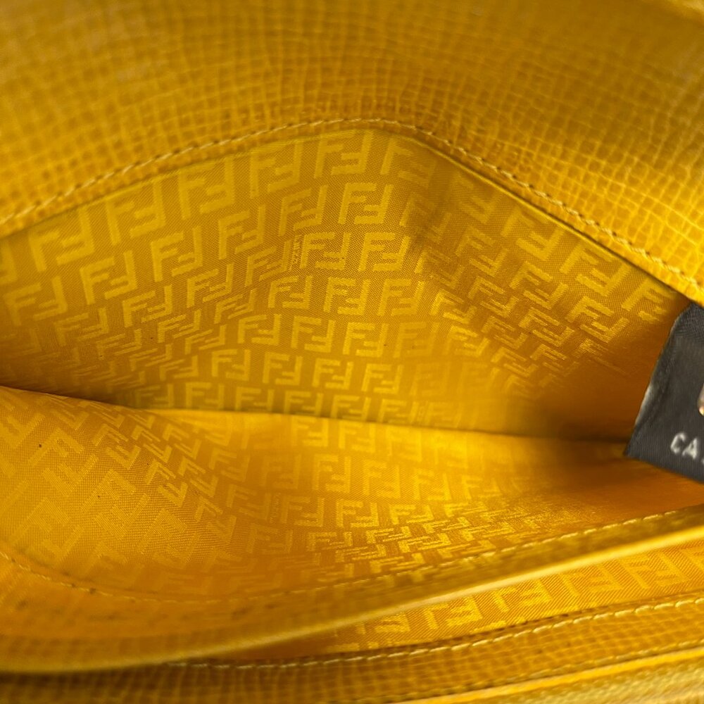 Fendi Tobacco/Yellow Zucca Coated Canvas & Leather Long Wallet - Preowned - Picture 13 of 15